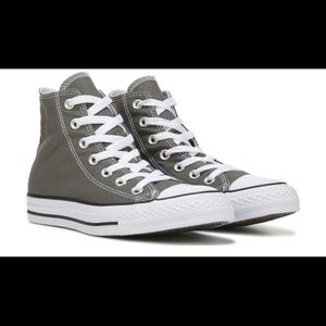 Grey converse high top shoes